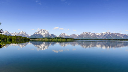 Teton Mountain Range Lake Reflection 1