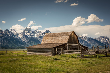 Moulton Barn Against Backdrop of Grand Teton Mountain Range