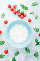 Tomato, mozzarella and basil