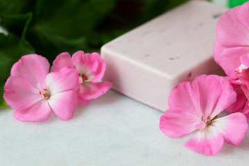 Obraz na płótnie Canvas Geranium Flower Soap