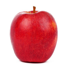 Red apple on white background. Isolated apple. Red fruit. Blank for designer. Vegetarian food