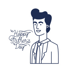 happy father day label with man icon