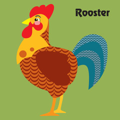 Vector cartoon rooster