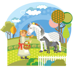 Fototapeta premium Vector farm image 1