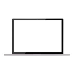 Realistic laptop with blank screen, isolated vector. Laptop icon.