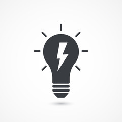 Lightbulb Idea icon. Halogen power sign. Electric light charge symbol, icon. Vector illustration.