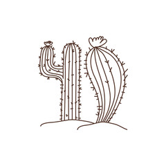 cactus in landscape isolated icon