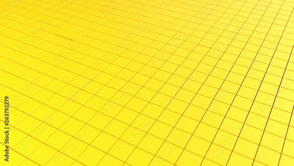 Poster abstract background with yellow moving cubes. geometric footage with abstract wave effect. motion de