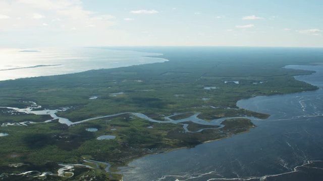 Aerial view Bald Point State Park Ochlockonee Bay 