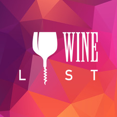 Cool flat wine or winery logo on triangle pattern
