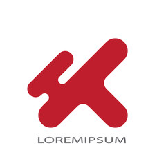 Abstract logo of identity. Design red weapon on white background. Design print for identity, business, catalogue, icon, sign.