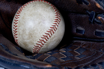 Used Baseball and Glove