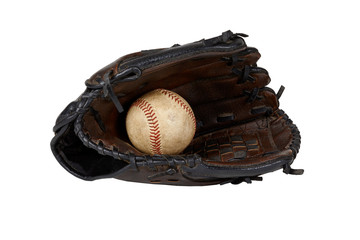 Used Baseball and Glove