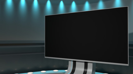 TV Virtual Studio background 3d rendering