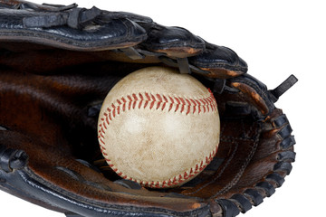 Used Baseball and Glove