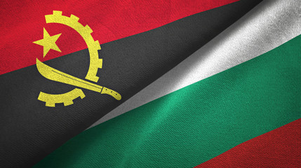 Angola and Bulgaria two flags textile cloth, fabric texture
