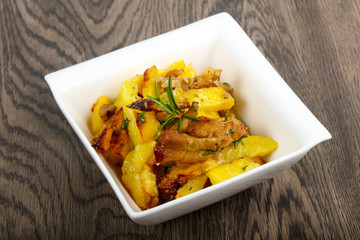 Fried potato with pork