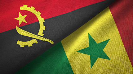 Angola and Senegal two flags textile cloth, fabric texture