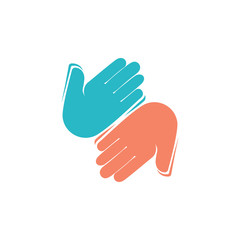 hi hand gesture symbol logo vector