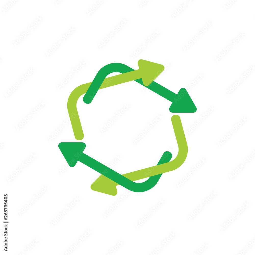 Poster linked circle recycle unusual vector