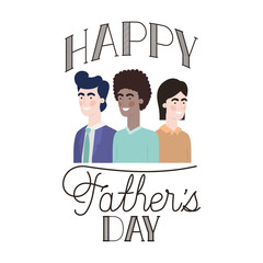 happy father day label with men icon