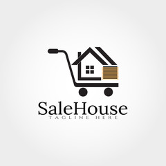 Sale House logo design template, home icon, architecture,building and construction, illustration element -vector