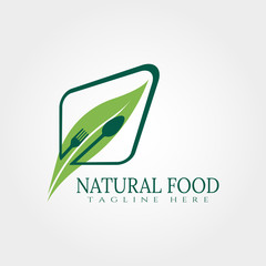 Fototapeta premium Food logo design with fork and spoons concept, illustration element-vector