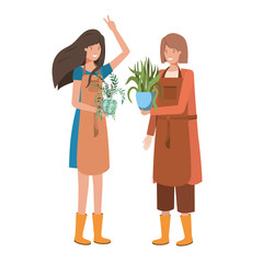 women with houseplant avatar character