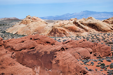 Scenery of colorful rock formations at Valley of Fire State Park, USA