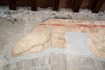 Ancient walls with preserved paint