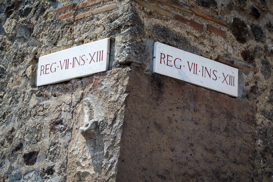 Replica of ancient street sign
