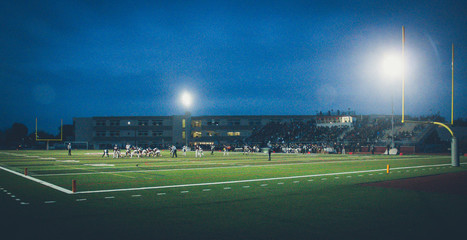 football stadium at night