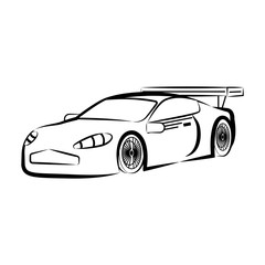 Obraz premium Isolated racing car sketch. Vector illustration design