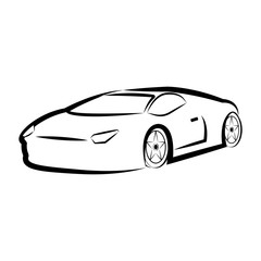 Obraz na płótnie Canvas Isolated racing car sketch. Vector illustration design