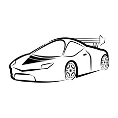 Isolated racing car sketch. Vector illustration design