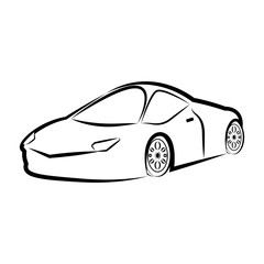 Isolated racing car sketch. Vector illustration design