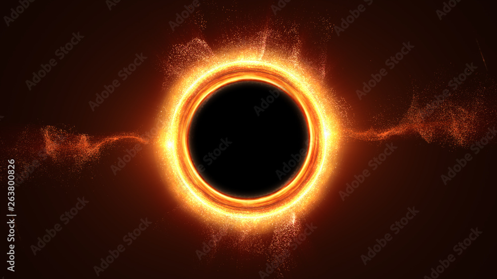 Poster Futuristic head up display simulation of a Black Hole a region of space-time exhibiting such strong gravitational effects that nothing can escape