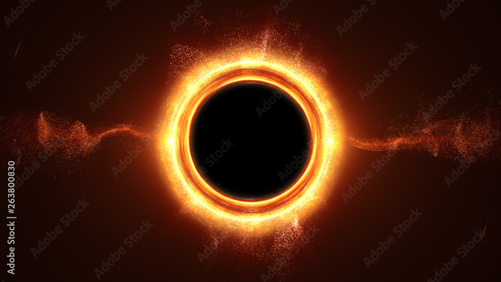 Aufkleber Futuristic head up display simulation of a Black Hole a region of space-time exhibiting such strong gravitational effects that nothing can escape