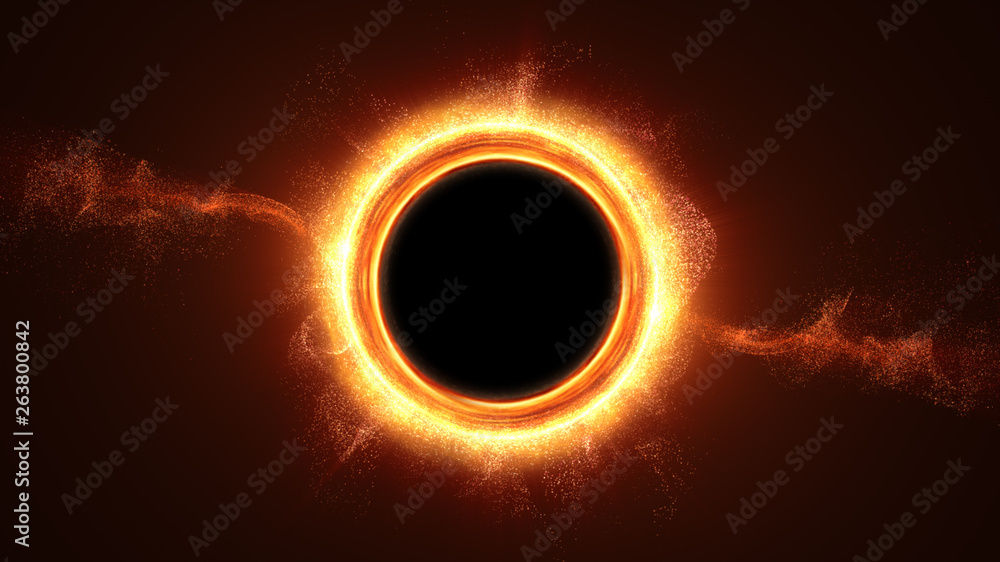 Poster futuristic head up display simulation of a black hole a region of space-time exhibiting such strong 