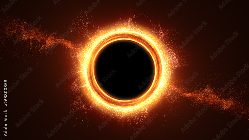 Poster Futuristic head up display simulation of a Black Hole a region of space-time exhibiting such strong gravitational effects that nothing can escape