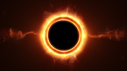 Futuristic head up display simulation of a Black Hole a region of space-time exhibiting such strong gravitational effects that nothing can escape