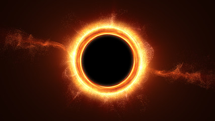 Futuristic head up display simulation of a Black Hole a region of space-time exhibiting such strong gravitational effects that nothing can escape