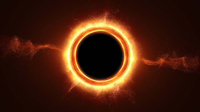 Futuristic head up display simulation of a Black Hole a region of space-time exhibiting such strong gravitational effects that nothing can escape