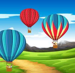 Fototapeta premium Hot air balloon scene