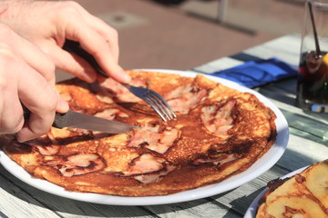 Pancake with bacon