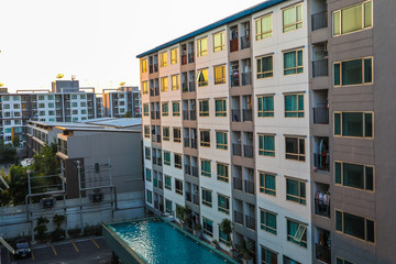 Modern city life condominium building resident