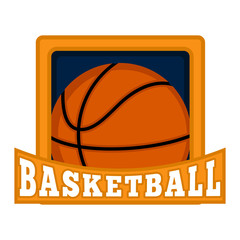 Isolated basketball emblem with text. Vector illustration design