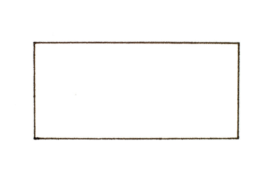 Black color line in blank square shape on white paper background