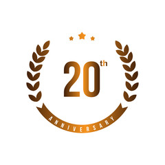 20 Th Anniversary Vector Template Design Illustration