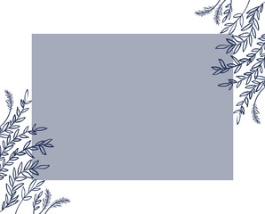 Fototapeta premium branch and leaf with frame isolated icon